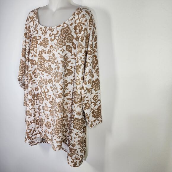 Isaac Mizrahi Live! True Denim Floral Printed Seamed Knit Top 4X A384138 - Picture 5 of 10